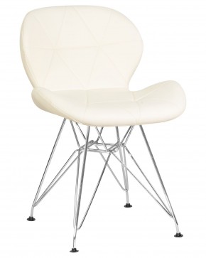 Стул обеденный DOBRIN BUTTERFLY CHROME, ножки хром, цвет кремовый в Тавде - tavda.ok-mebel.com | фото