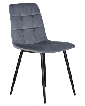 Стул обеденный DOBRIN CHILLY, Серо-голубой Holland 14, основание черное в Тавде - tavda.ok-mebel.com | фото 2