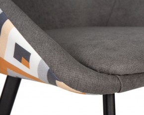 Стул обеденный DOBRIN MARKUS, ЭМАЛЬ ЧЕРНЫЙ МУАР ткань Candy Graphite+Escada Ochre в Тавде - tavda.ok-mebel.com | фото 7