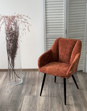 Стул REFLET 3018-09 терракотовый, шенилл / черный каркас, ®DISAUR в Тавде - tavda.ok-mebel.com | фото 3