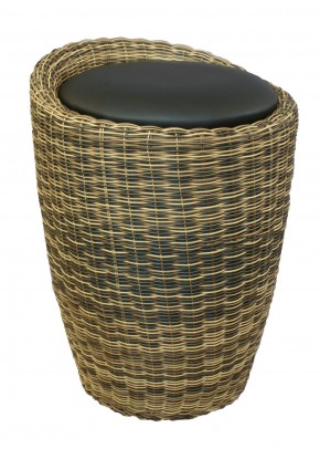 Табурет с местом для хранения LM-1100Rattan, чёрный в Тавде - tavda.ok-mebel.com | фото