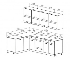 ТЕХНО Кухонный гарнитур угловой 2,4х1,6 м Компоновка №4 в Тавде - tavda.ok-mebel.com | фото 6