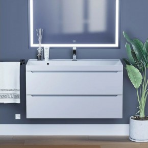 Тумба под раковину Uperwood Tanos 100 см, подвесная, белая матовая в Тавде - tavda.ok-mebel.com | фото