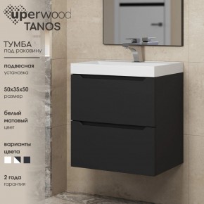 Тумба под раковину Uperwood Tanos 50 см, подвесная, черная матовая в Тавде - tavda.ok-mebel.com | фото 4