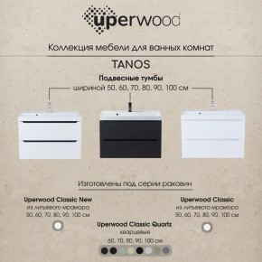 Тумба под раковину Uperwood Tanos 70 см, подвесная, белая/графит в Тавде - tavda.ok-mebel.com | фото 10