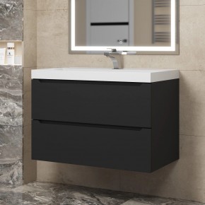 Тумба под раковину Uperwood Tanos 80 см, подвесная, черная матовая в Тавде - tavda.ok-mebel.com | фото