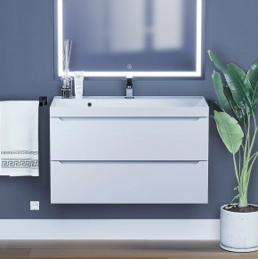 Тумба под раковину Uperwood Tanos 90 см, подвесная, белая матовая в Тавде - tavda.ok-mebel.com | фото