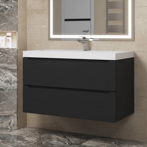 Тумба под раковину Uperwood Tanos 90 см, подвесная, черная матовая в Тавде - tavda.ok-mebel.com | фото