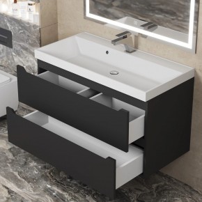 Тумба под раковину Uperwood Tanos 90 см, подвесная, черная матовая в Тавде - tavda.ok-mebel.com | фото 10