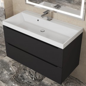 Тумба под раковину Uperwood Tanos 90 см, подвесная, черная матовая в Тавде - tavda.ok-mebel.com | фото 11