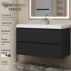 Тумба под раковину Uperwood Tanos 90 см, подвесная, черная матовая в Тавде - tavda.ok-mebel.com | фото 3