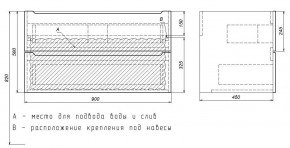 Тумба под раковину Uperwood Tanos 90 см, подвесная, черная матовая в Тавде - tavda.ok-mebel.com | фото 7