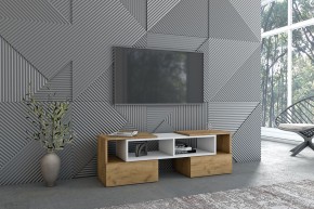 Тумба раздвижная (ЛДСП дуб крафт золотой/белый) в Тавде - tavda.ok-mebel.com | фото 3