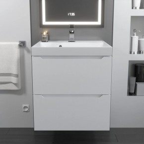 Тумба с раковиной Uperwood Tanos 50 см, подвесная, белая матовая в Тавде - tavda.ok-mebel.com | фото 10