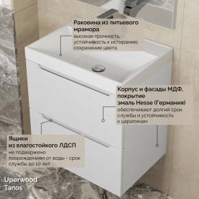 Тумба с раковиной Uperwood Tanos 50 см, подвесная, белая матовая в Тавде - tavda.ok-mebel.com | фото 6