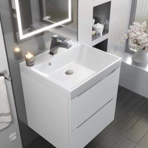Тумба с раковиной Uperwood Tanos 50 см, подвесная, белая матовая в Тавде - tavda.ok-mebel.com | фото 9