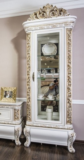 Витрина одностворчатая Алсу (белый глянец) в Тавде - tavda.ok-mebel.com | фото 2