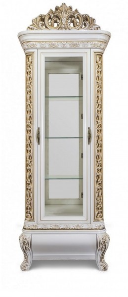 Витрина одностворчатая Алсу (белый глянец) в Тавде - tavda.ok-mebel.com | фото 3