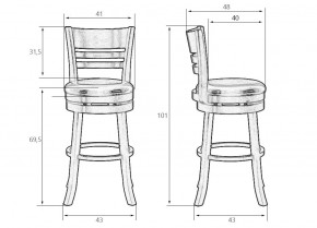 Вращающийся полубарный стул DOBRIN WILLIAM COUNTER, шоколад, черный в Тавде - tavda.ok-mebel.com | фото 10