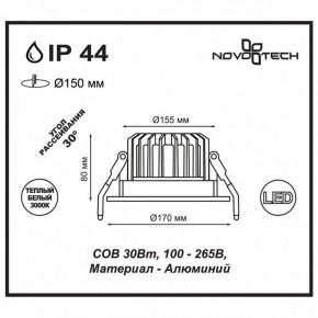 Встраиваемый светильник Novotech Drum 357604 в Тавде - tavda.ok-mebel.com | фото 3